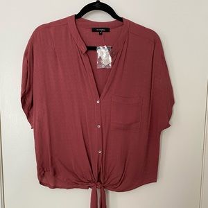 Olivaceous tie blouse